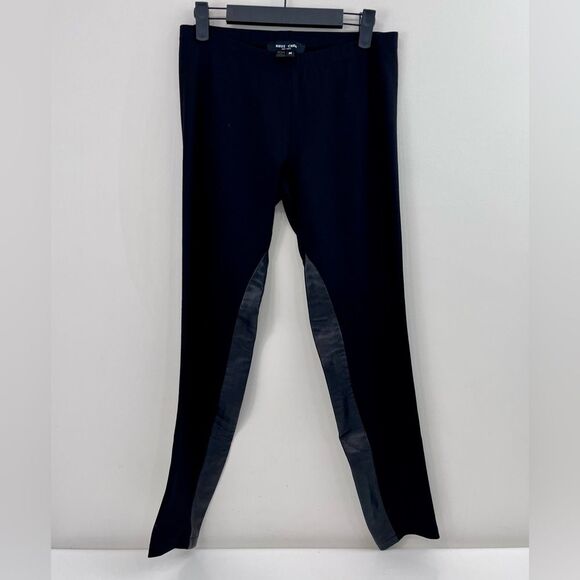 Shui Chen NY Stretch Leggings w/ Leather Trim Size M - Picture 2 of 7